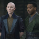 The Ancient One and Mordo look on as Strange returns from his journey. This is the scene we were on set witnessing.